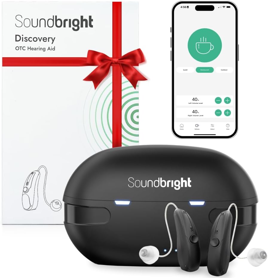 Discovery Bluetooth Hearing Aids for Senior Adults with Phone Call & Music Function, Rechargeable, Comfortable, Receiver-in-Canal (RIC Type)