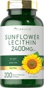 Carlyle Sunflower Lecithin Softgel Capsules TENIDO 2400mg TENIDO 200 Conteo Rich in Phosphatidyl Choline TEN NO-GMO, Soy Free, Gluten Free Supplement