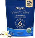 Orgain Organic Vegan Perfect Blend Protein Powder, 20g Clean Plant Protein, 6 Ingredients, <1g Sugar, Gluten Free, Non-GMO; No Artificial Flavors, Stevia Extract, Dairy or Soy Ingredients- Vanilla
