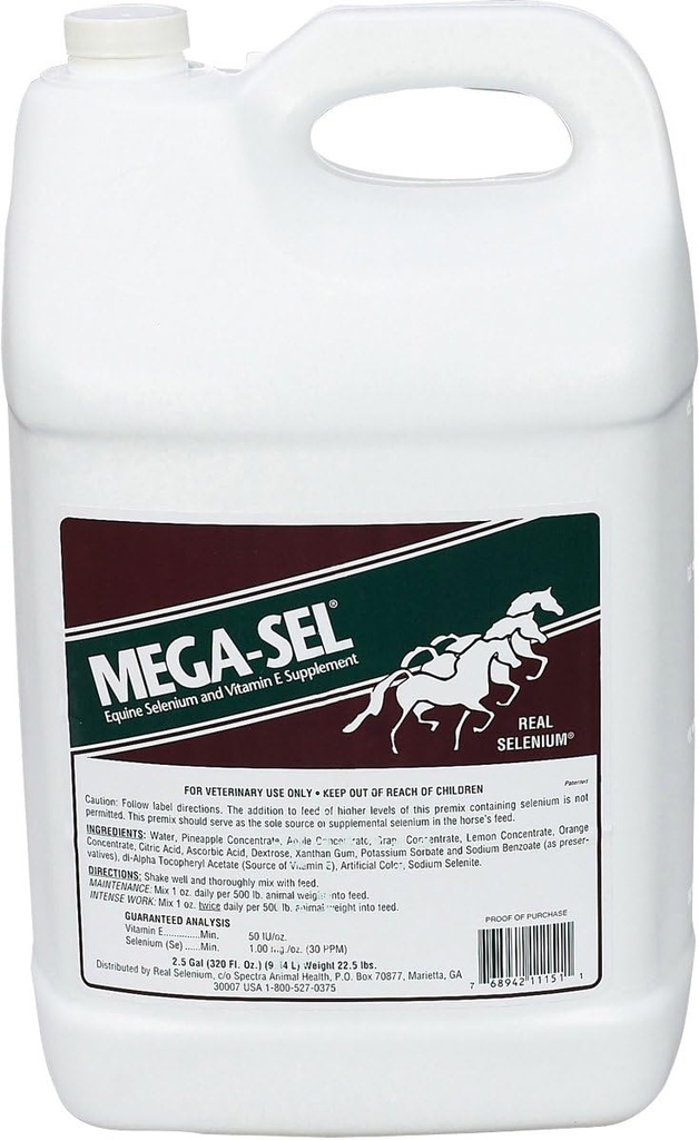 599840 Mega-Sel Liquid Formula for Horses, 2.5 Gallon