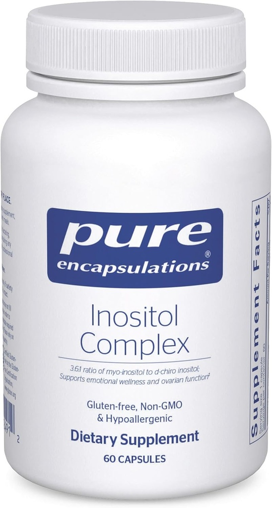 Encapsulaciones puras Complejo Inositol tención Suplemento para apoyar Energía, Metabolismo Saludable y Función Ovárica*
