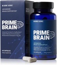 BONE SCIENCE - Prime Brain Supplement - Nootropic for Focus, Memory " Cognitive Performance, with Alpha GPC, L-Theanine " Ginkgo Biloba, Vegan - 60 cápsulas