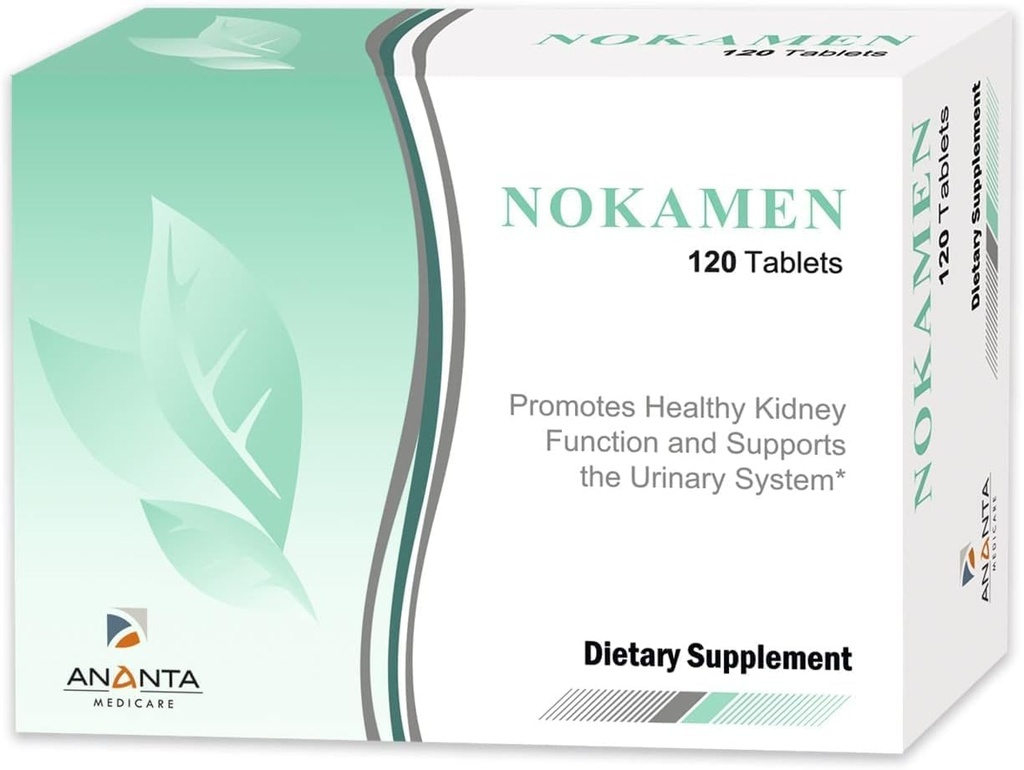 ANANTA MEDICARE Suplemento de Apoyo al Riñón Nokamen – Fórmula Herbal para la Salud del Tracto Urinario – 120 Tabletas