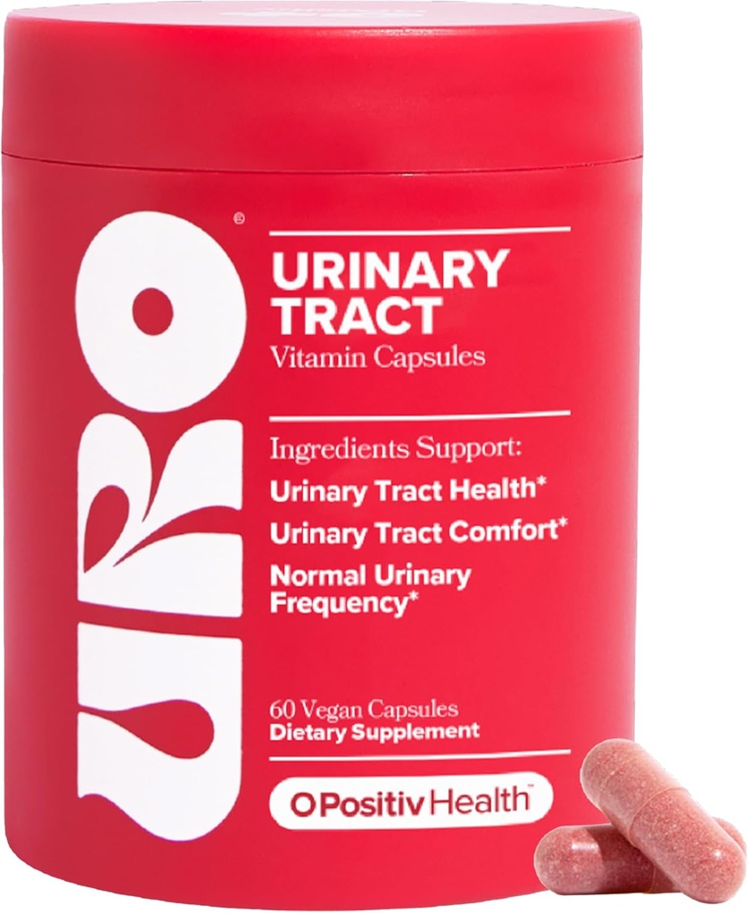 O Positiv URO URO Urinary Tract Health Supplement for Women, 60 Count (Pack of 1) - Urinary Support Vitamins with Pacran Complete Cranberry Extract, D-Mannose, &amp; Vitamina C - Vegan &amp; Gluten-Free