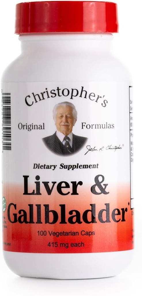 Christopher's Original Fórmulas Liver &amp; Gallbladder Fórmula Capsules - Suplementos Gallbladder con Enzimas Digestivas " Herbs Naturales
