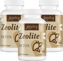 Zeolite Detox Capsules, Charcoal Activado Orgánico, Arcilla Bentonita, 1-2 μm Clinoptilolite, Absorción Máxima, Gut Liver Detox Limpiar Cuerpo Completo para Mujeres Hombre, 270 cápsulas