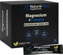 Magnesium Powder Drink Mix Packs - Lemon/Lime - Natural Flow 4X Magnesium Glycinate, Taurate, Malate, Orotate Suplemento, Calm Sleep and Cramp Support Blend, No Mag Citrate o Oxide, 30 Stick Packs