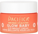 Crema de ojos brillantes del bebé Pacifica Glow – Vitamina C Crema bajo el ojo para círculos oscuros " Puffiness, Caffeine-Infused Eye Brightener for Tired Eyes Fragrance-Free 0,5 oz Clean Vegan Dermatologist Tested