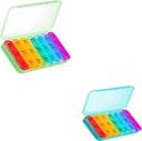 ASprink Green and Cyan 370 Pill Organizer 3 Times a Day - Weekly Pill Box 3 Times a Day, Daily Pill Box 7 Day Medicine Organizer