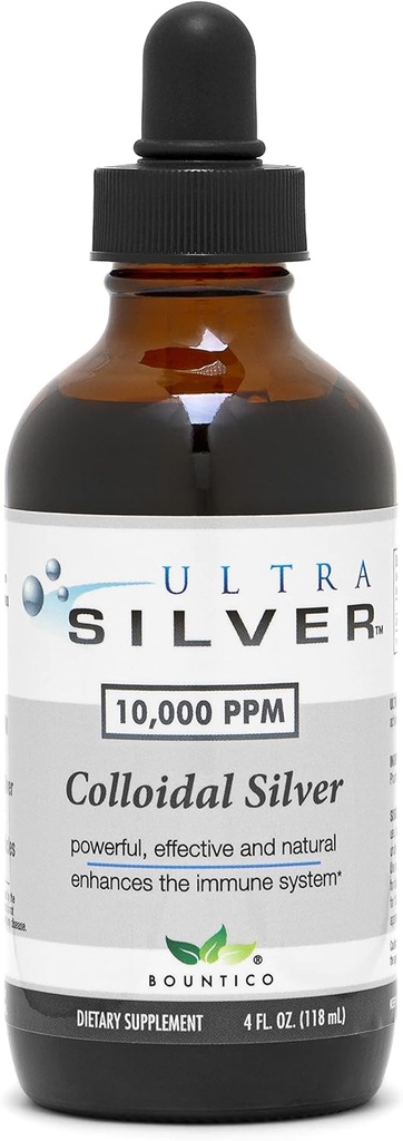 Ultra Silver® Colloidal Silver | 10,000 PPM, 4 Oz (118mL) | Mineral Supplement | True Colloidal Silver - with Dropper