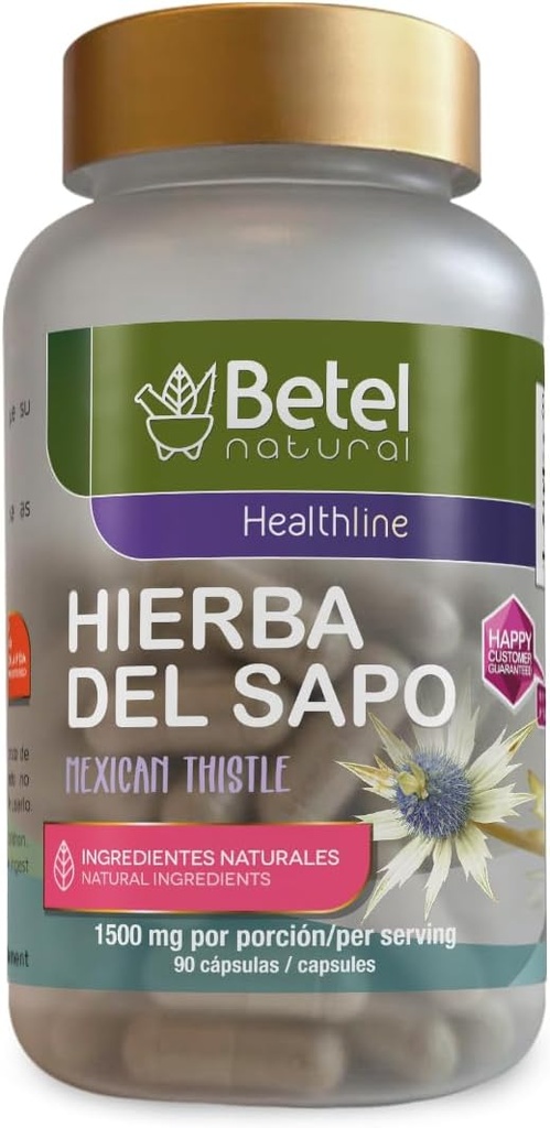 Betel Natural Premium Hierba del Sapo (Mexican Thistle) Capsules Detox saludable como la abuela utilizada - 90 caps