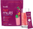 Polvo multivitamínico Root para mujeres - 25 vitaminas " minerales con electrolitos 3X, 9 superalimentos orgánicos, probióticos " enzimas, multivitamínico libre de azúcar " hidratación