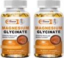 Complejo de magnesio de cuatro veces cápsulas 600 mg, Blend con glinato de magnesio 300 mg, Taurate &amp; Matale para musculos, sueño, calma, " energía, multivitaminas para la absorción alta, vegano, no GMO