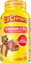L’il Critters Calcium + D3 Daily Gummy Suplemento para niños, para soporte de bonificación, Orange, fresa y sabores de cereza, 150 Gummies