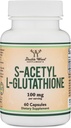 S-Acetyl L-Glutathione Capsules - 100mg, 60 Conde (Acetilada Glutathione Antioxidante - Más Absorbable que Glutathione y Liposomal Glutathione, Non-GMO y Gluten Free) por Madera Doble