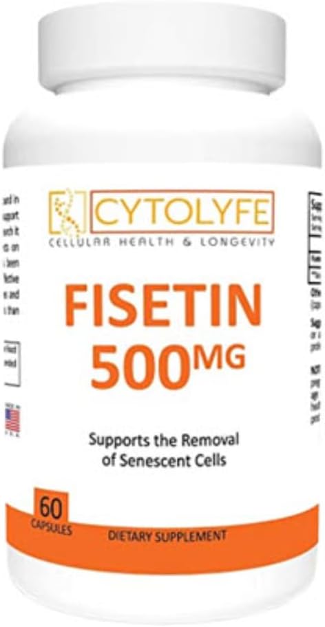 Fisetin 500mg 98% Fisetin puro 500mg Terapéutica Dose 60 capsules Senolytic Activator Anti-Aging Life Extension