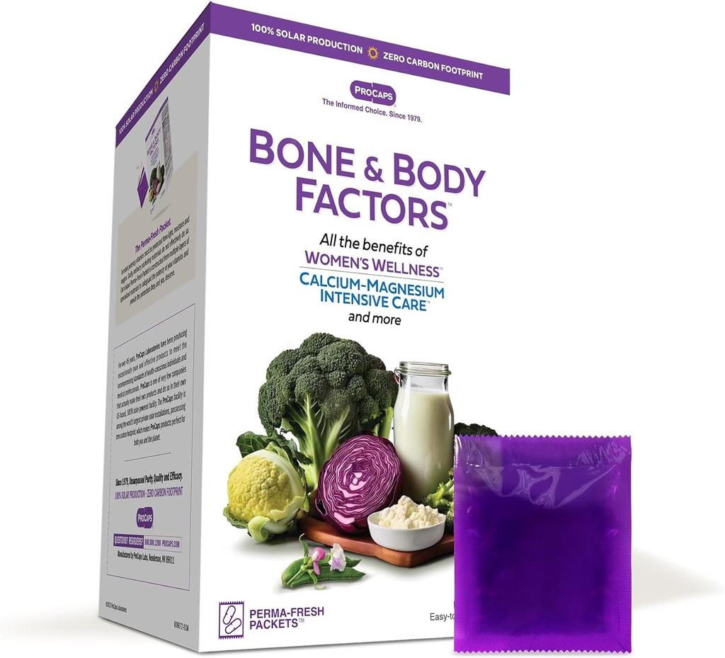 ANDREW LESSMAN Bone and Body Factors 120 Packets - Beneficios combinados de Calcium-Magnesium Intensive Care, Women's Wellness and More, apoya la salud ósea, necesidades especiales de las mujeres, todas las etapas de la vida
