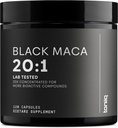 Maca Root Negro - Extracto ultra alta potencia 20:1 - Origen único, Wildcrafted &amp; Highly Concentrated - Laboratorio de terceros probado - 120 cápsulas