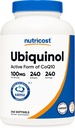 Nutricost Ubiquinol Softgels (100mg, 240 Softgels) - Absorción Superior Antioxidante tóxico Forma activa de CoQ10 - Gluten Free, Non-GMO