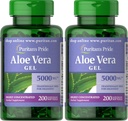 Puritan's Pride Aloe Vera Extract 25mg (5000mg Equivalente) Softgels, 200 Conde (Packaging May Vary) (Pack of 2)