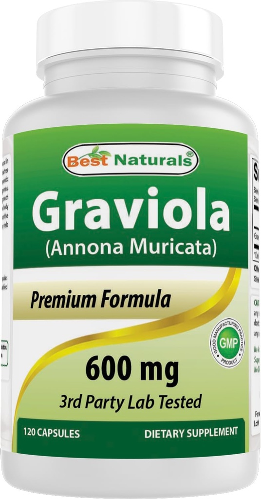 Mejores Naturales Graviola Capsules Annona Muricata, 600 mg, 120 Conde