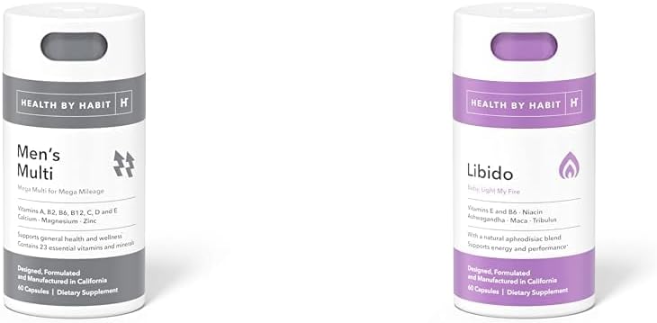 Salud Por Multivitamínico de Hombres Habit (60 cápsulas) y Libido Blend (60 cápsulas) - Vitaminas, Minerales y Suplementos Afrodisíacos (2 Pack)