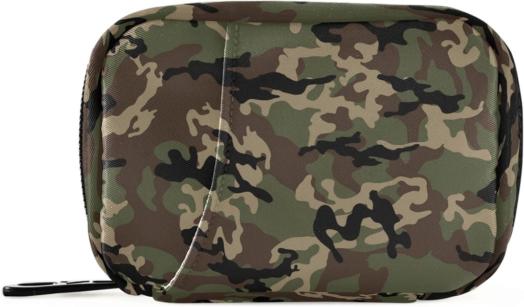 Caja militar Camo Pill Caja de 7 días Pill Funda Organizador de Pill con cremallera Portable Caja semanal Tamaño compacto para el sujetador de suplemento de vitamina