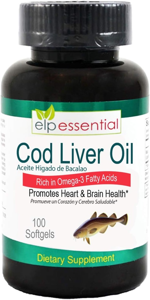 Cod Liver Oil 100 Softgels Aceite De Higado De Bacalao Capsules 100