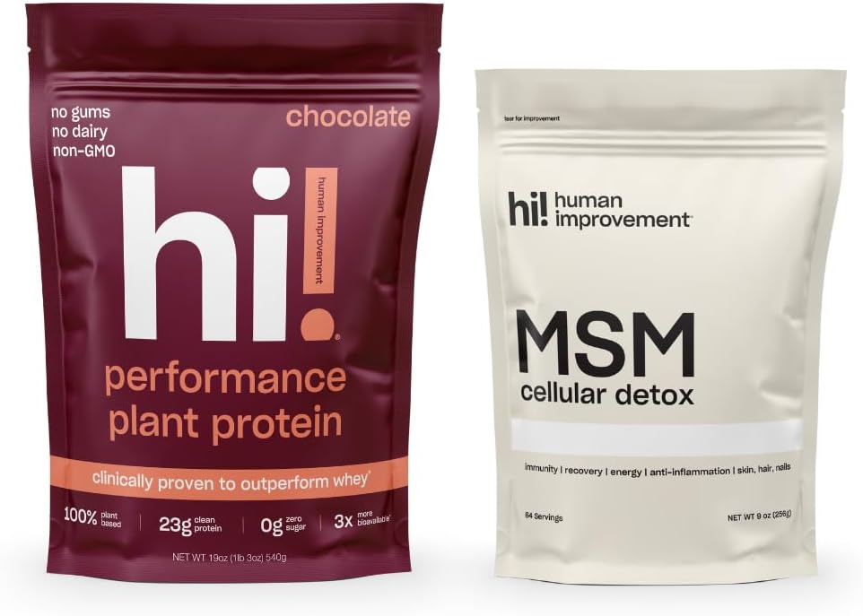 Mejoramiento humano Chocolate Proteína y MSM Celular Detox Bundle