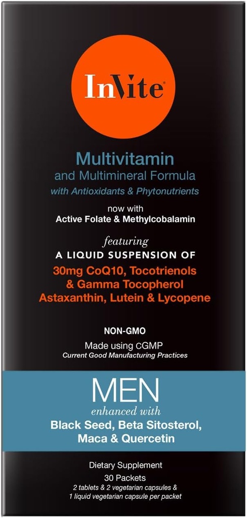 Invitar Multivitamina de los Hombres de Salud - Multivitamínico diario completo con apoyo mejorado para la nutrición de los hombres - 30 Day Supply (2-Pack)