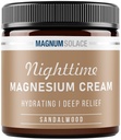 Loción de magnesio – Crema de magnesio de noche – Aplicar a musculos, brazos o tópicos - Cloruro de magnesio tópico – EE.UU. Hecho y seguro para niños (Sandalwood) 4 Fl Oz (Pack de 1)