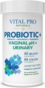Vital Pro Naturals - Vaginal pH & Urinary Probiotics + Prebióticos, Postbióticos, Parabióticos, 4-en-1 Suplemento para Mujeres, Alta Potencia, 64 Estragos, Digestivo, Vaginal, orina, Salud Inmune, 30 ct