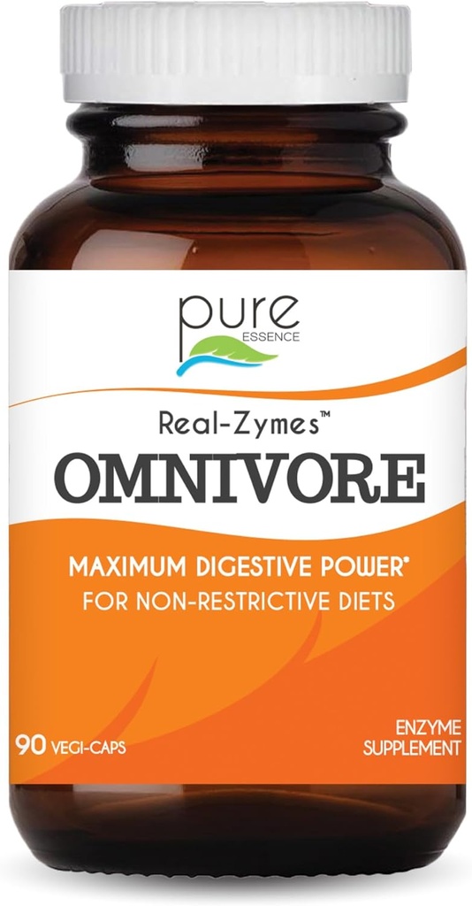Real-ZymesTM OMNIVORE Digestive Enzymes Suplemento con Probióticos para una mejor digestión - Apoyo Natural para el Alivio de Bloating, Gas, Belching, Diarrhea, Constipation, IBS, etc. - 90 Caps