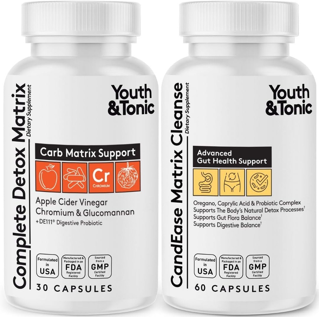 CandEase &amp; Complete Detox Pills ← Body Alkalise Restoring Normal Acidity Level ← Digestive Balance & Gut Health Support ← Cleanse Complex wIith Más Probiotics Caprylic Acid Oregano Enzymes ACV