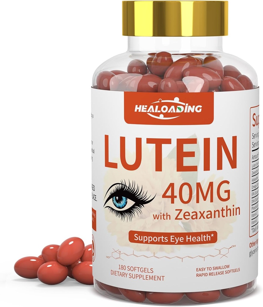Lutein y Zeaxanthin Suplemento Softgels: Vitaminas Oculares y Suplementos con Vitaminas C, E, Omega 3, Lutein &amp; Zeaxanthin para mejorar la visión y aliviar la fatiga ocular