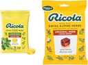 Ricola Sugar Free Lemon Mint Herbal Cough Suppressant Throat Drops, 105ct Bag & Original Natural Herb Cough Suppressant Throat Drops, 45 gotas, Fights Coughs Naturally