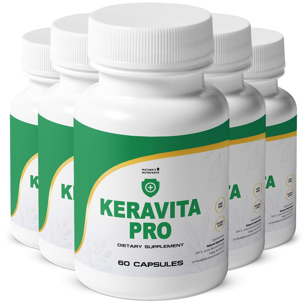 Keravita Pro - Suplemento Natural con Vitaminas C, Vitamina E, Té Verde, Turmeric &amp; Mushroom for Hair & Nail ← Non-GMO, Stimulante-Free ← Hecho en EE.UU., GMP-Certified ← 60 Capsules - 6 Month Supply