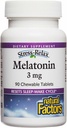 Stress-Relax Melatonin 3 mg por Factores Naturales, Asistencia Natural para el sueño, Reinicie el ciclo del sueño, 90 comprimidos masticables (90 porciones), Peppermint Flavor