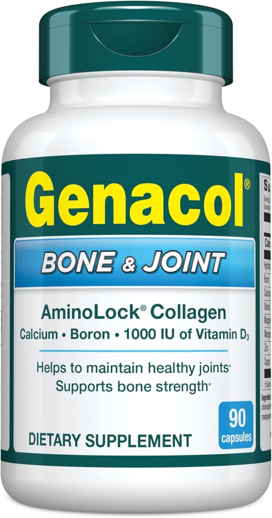 Bono de Genacol " Conjunto – Calcio, Vitamina D3, Borón " Collagen Ultra-Hydrolyzed, Suplemento de Salud, soporta fuerza ósea, 90 cápsulas (30-Day Supply)