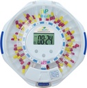 EziMedPil Automatic Pill Dispenser for Elderly & Alzheimer’s Care w/Audio & Visual Alerts, up to 6 Alarms/Day, Easy-Read LCD Display, 6 Dosage Templates, Lock Key for Vitamins, Clear Lid