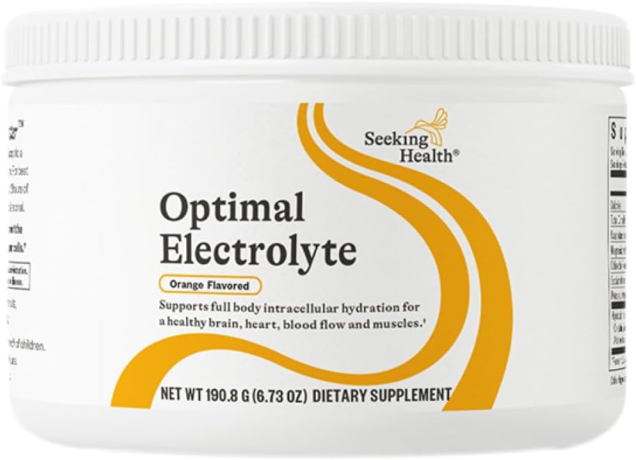 Buscando salud Optimal Electrolyte Powder, Orange Flavor, Healthy Energy and Endurance Support, promueve la hidratación y los músculos saludables, Vegan y Vegetarian (30 Servimientos)*
