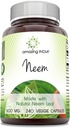 Increíble India Neem (Made with Natural Neem Leaf) 500 mg Veggie Capsules Suplemento ← No-GMO Silencio Gluten Libre Silencio Hecho en EE.UU.