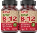 DEVA Vitaminas Veganas B-12, Alta potencia 2500 mcg B12, Dissolve rápido, sublingual, 90 Tabletas (Pack of 2)