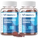 ProTKFU 2 Pack Ashwagandha Gummies & Vitamin D3 Gummies Organic Aswangdha Supplement for Improve Sleep, Stress Relief & Mood Calm (Non-GMO, Gluten-Free & Sugar Free)