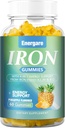 1 Pack 100Mg Iron Suplemento Gummies for Women &amp; Men - Vitamina A, C, B - Energy Support for Iron Deficiency, Anemia, Adultos &amp; Niños, Pineapple Flavor Gummy, 60 Condes