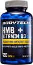 BODYTECH HMB + vitamina D3 - Apoya el crecimiento muscular y la fuerza (120 cápsulas vegetales)