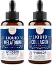 WINDSOR BOTANICALS Melatonina y Collagen Liquid Rest and Recuperation Skin Bundle