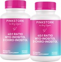 Pink Stork Myo-Inositol " D-Chiro Inositol Supplement - Hormonal Balance for Women - Ovarian Support - 40:1 Ratio - Fertility Supplements for Women - 180 Capsules, 2 Month Supply