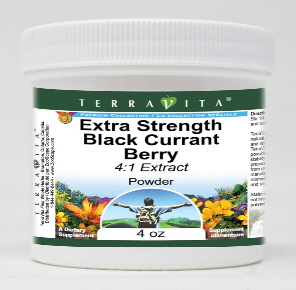 Extra Strength Negro Currant Berry 4:1 Extracto Polvo (4 oz, ZIN: 514115) - 3 Pack