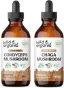 Wild &amp; Organic Cordyceps Tincture 4 fl oz &amp; Chaga Mushroom Tincture 4 fl oz